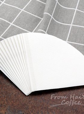 V60咖啡手冲过滤纸咖啡壶滴滤杯V形滤纸40片原浆漂白1-2、2-4人份