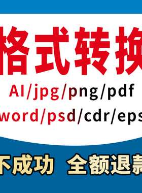 格式转换CDR/AI/PDF/EPS编辑高版本转低版本图片源文件矢量图人工