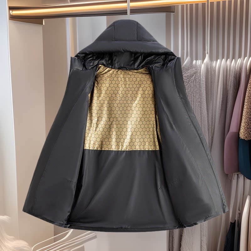 皮羽绒2024冬季连帽羽绒服韩版女士中长款大码阔版皮衣显瘦石墨烯