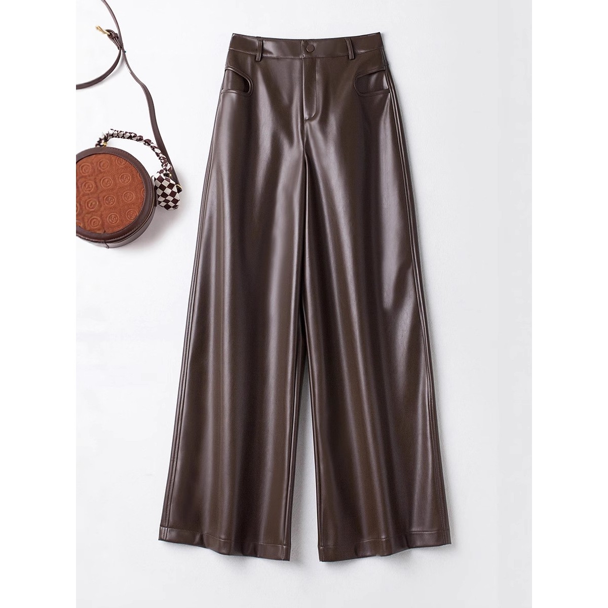 2025秋冬新款海宁真皮皮裤女高腰直筒长裤宽松显瘦烟管裤休闲裤厚,女装/女士精品,皮衣,淘宝优惠券,粉丝福利购,淘宝优惠卷