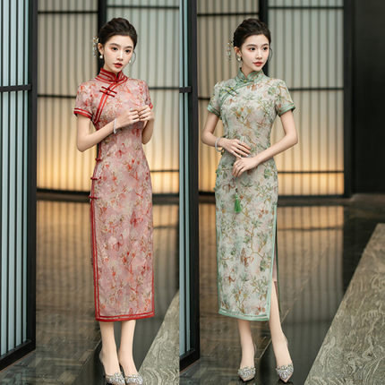 高端老上海复古中国风中老年女士大码旗袍2025春新款传统中式宴会