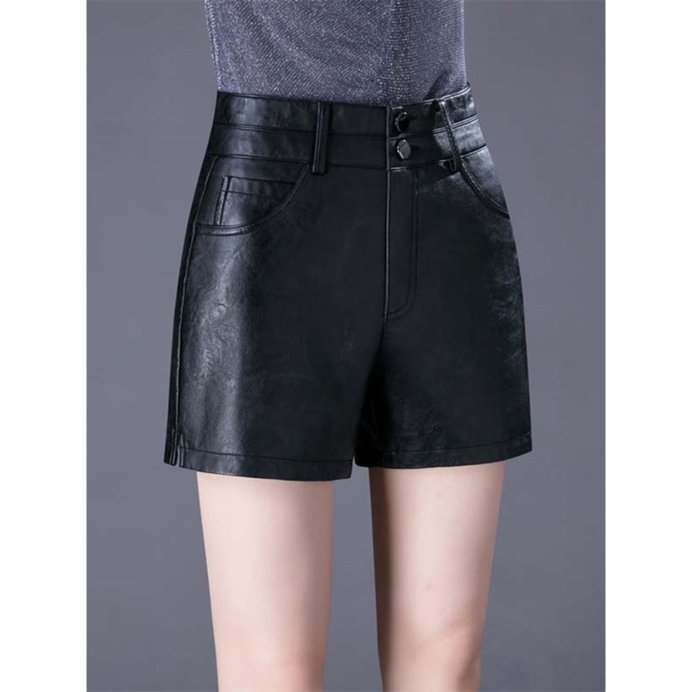 海宁真皮皮短裤女2024年秋冬新款绵羊皮皮裤高腰修身显瘦外穿靴裤,女装/女士精品,休闲裤,淘宝优惠券,粉丝福利购,淘宝优惠卷