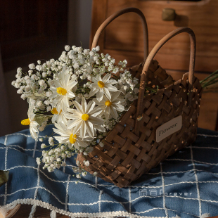 天然满天星干花装 饰桌面橱窗摆设野餐花篮花束结婚拍摄摆件小雏菊