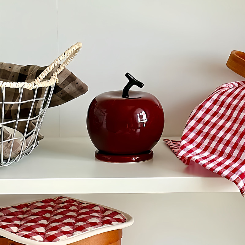 LYMTICS韩系ins风苹果牙签筒棉签盒陶瓷高颜值装饰摆件苹安收纳罐,收纳整理,牙签筒,淘宝优惠券,粉丝福利购,淘宝优惠卷