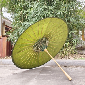 伞人油纸伞古法手工晴雨浸染绿