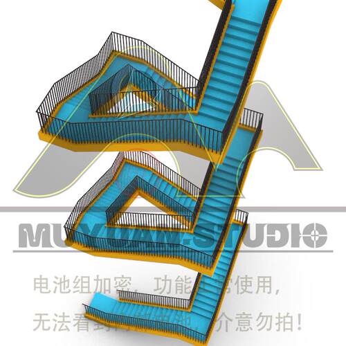 犀牛grasshopper参数化四跑楼梯生成插件，牧渊自动发货