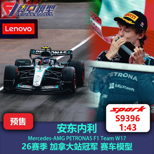 安东内利 梅奔W17 加拿大站冠军 F1 赛车模型 Spark 1/43 S9396