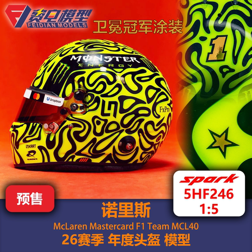 诺里斯 迈凯伦 26赛季年度 F1头盔模型 spark 1/5 5HF246
