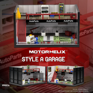 MH 1:64 修车房场景 成品套装模型 LBWK 汽车模型 Motorhelix