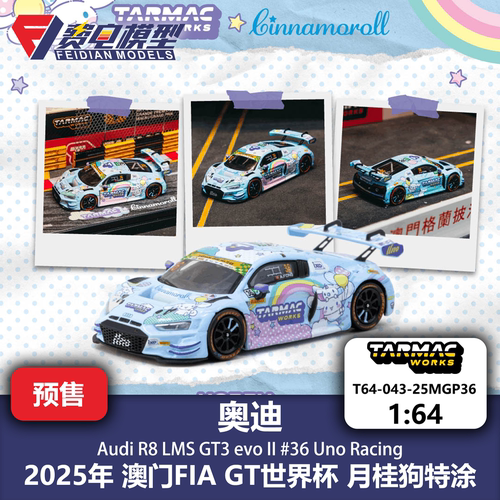 TW 1:64 奥迪R8 LMS GT3 evo II UNO Racing 月桂狗 合金汽车模型