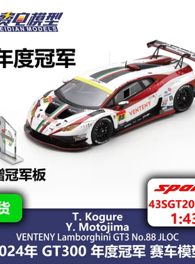 VENTENY LamborghiniGT324年GT300冠军赛车模型43SGT2024C3 Spark