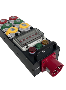 6路16A32A多功能插座LED大屏防水插电源箱直通箱柜分线盒舞台灯光