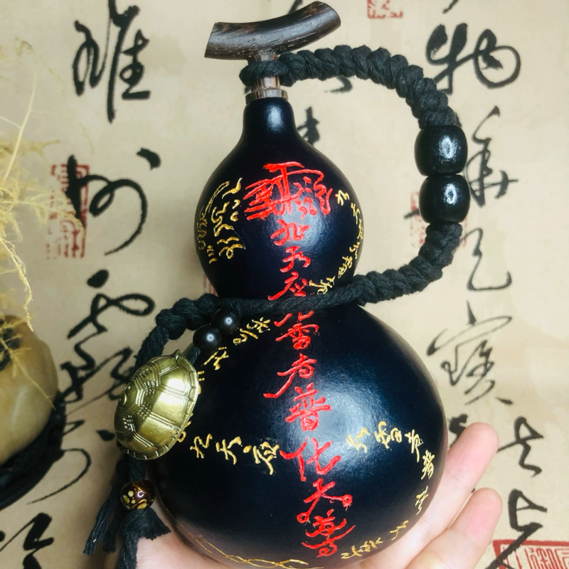 酒葫芦手工雕刻定制大漆葫芦酒瓶酒葫文玩非遗工艺家具摆件