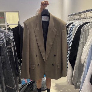 2025春秋季新款韩版宽松时尚复古气质休闲设计感双排扣西装外套女