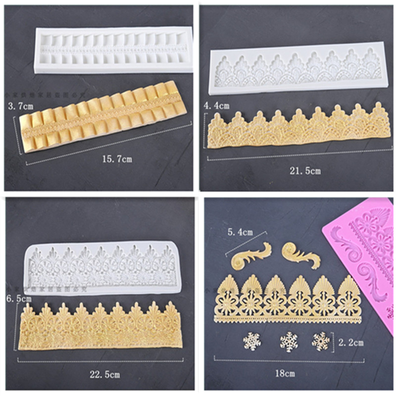 硅胶翻糖模具长条硅胶蛋糕模蕾丝花边围边金字塔形状包包纹理烘焙