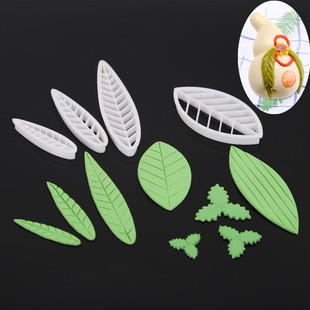 包邮卡通包寿桃馒头寿桃叶长条玉米叶模具翻糖粘土果蔬馒头叶子切