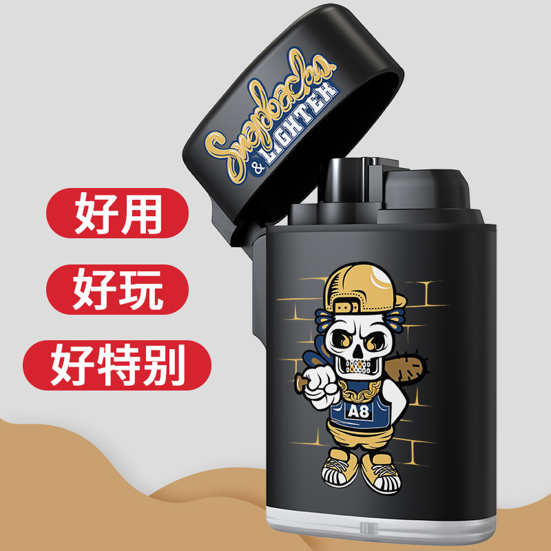温州防风打火机可充气翻盖高端超耐用创意网红个性可爱高颜值