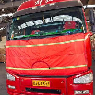 适用解放J6PJH6天V龙V捍VJ6M货车头前脸挡风被前机盖加厚防寒棉被
