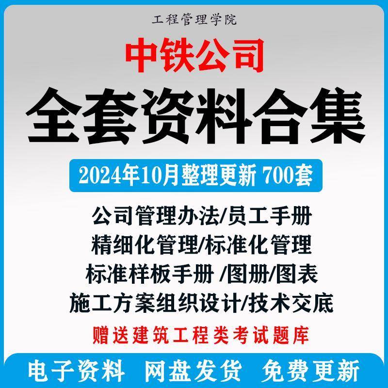 中铁公司各局管理办法员工施工标准手册图册方案组织设计资料模版