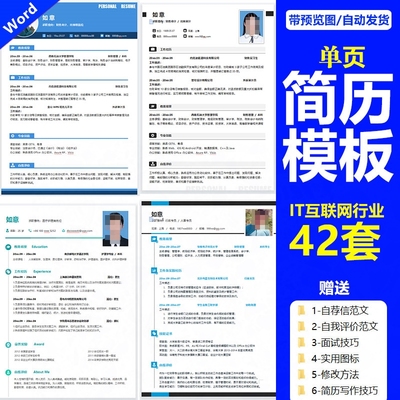 wd互联网行业计算机程序员IT软件开发个人求职面试word简历模板表