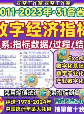 2023年数字经济指标体系构建全国31各省份产业基础设施Excel数据
