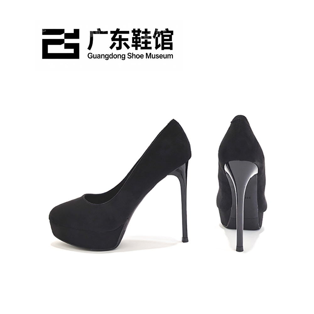正装百搭绒面黑色防水台12CM职业性感浅口圆头高跟鞋女不累脚单鞋,女鞋,浅口单鞋,淘宝优惠券,粉丝福利购,淘宝优惠卷