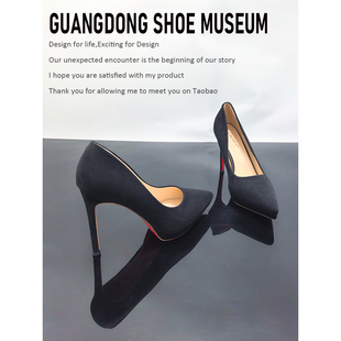 2026春性感黑色红底防水台高跟鞋女尖头细跟气质职业浅口礼仪单鞋