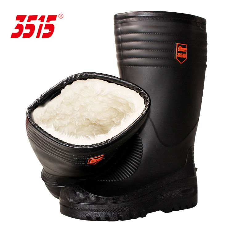 冬季高筒雨靴加绒防滑泡沫