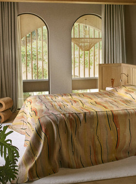 Zimmer Rohde德国原装进口面料Autre part真丝亚麻棉手绘抽象座椅