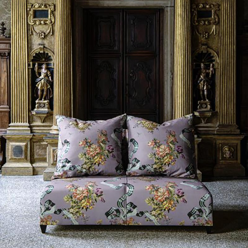 RUBELLI亚麻棉家具美式花卉印花