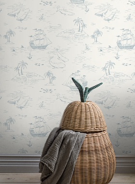 瑞典原装进口borastapeter墙纸现代简约奇幻世界金银岛儿童房壁纸