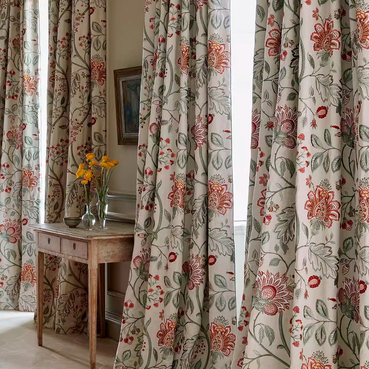 JamesHare亚麻棉窗帘法式植物