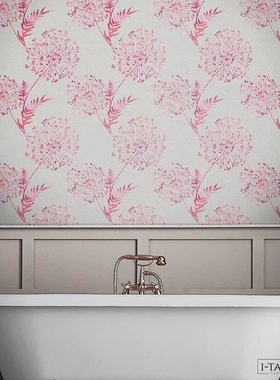 英国原装进口Graham&Brown墙纸现代简约粉紫色花卉客厅卧室背景壁