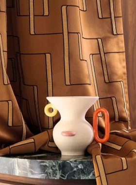 casamance法国进口面料Lusio现代简约几何刺绣艺术风格卧室窗帘