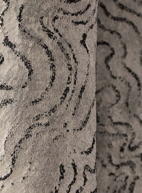 西班牙原装进口面料布艺现代简约Marais几何地图轮廓线提花面料