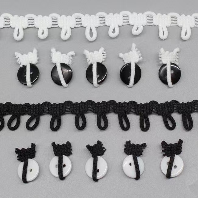 后领扣袢扣鼻纽扣松紧攀弹力绳带扣子衣领纽门绳扣毛领服装辅料