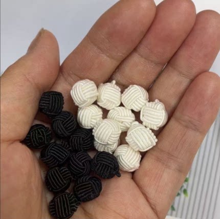 圆形纽扣白线团扣松紧弹力绳汉服钮扣手工盘扣编织素雅古风旗袍扣
