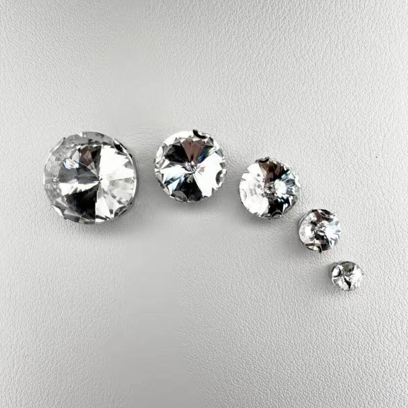 水晶圆形卫星D爪钻玻璃手缝钻水钻小圆钻衣服婚纱鞋子补钻爪钻