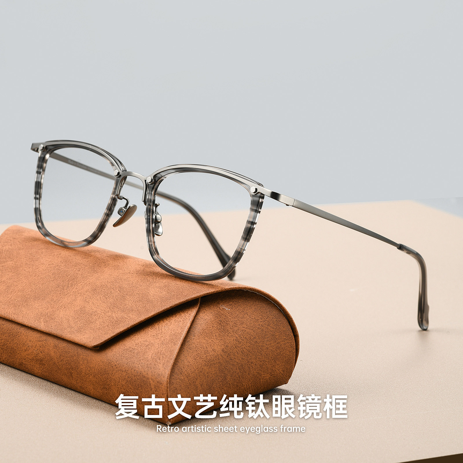 外贸小众个性超轻眼镜框架大脸玳瑁男女潮眉线可配近视防蓝光变色