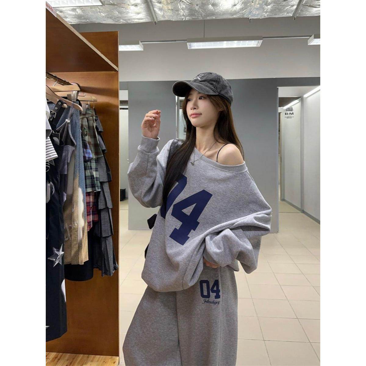 美式卫衣运动套装女秋季韩版宽松显瘦阔腿裤休闲两件套网红时尚潮,女装/女士精品,时尚套装,淘宝优惠券,粉丝福利购,淘宝优惠卷