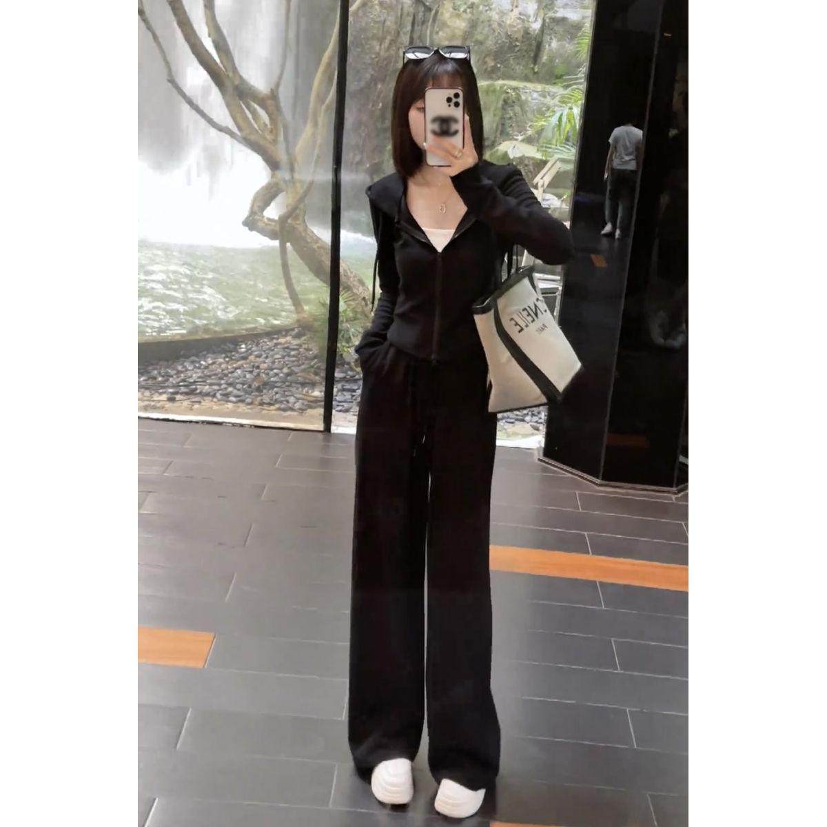 大码春秋季时尚洋气高级感显瘦两件套女连帽卫衣休闲运动套装胖mm,女装/女士精品,时尚套装,淘宝优惠券,粉丝福利购,淘宝优惠卷