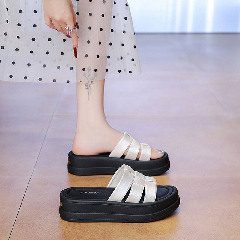 女凉拖鞋沙滩罗马情侣北欧复古风外穿包头夏季户外厚底防滑