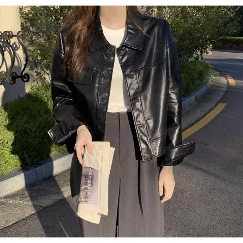 皮衣外套女春秋韩版2026新款小个子高级感短款宽松长袖机车服夹克,女装/女士精品,皮衣,淘宝优惠券,粉丝福利购,淘宝优惠卷