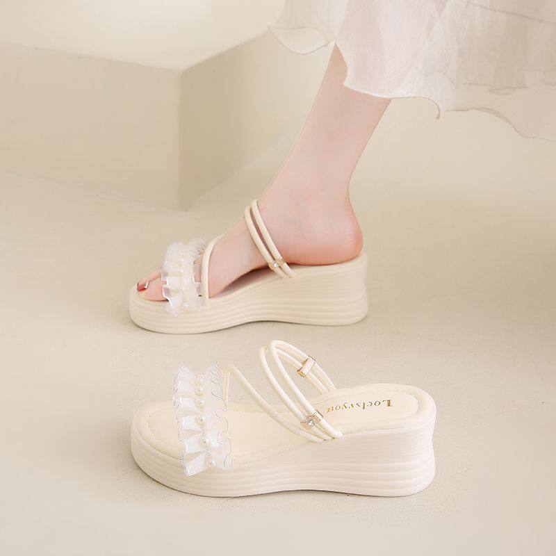 断码高级感夏季时尚配裙子两穿凉拖外穿法式仙女风平底凉鞋女