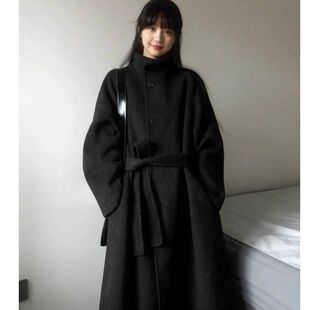 灰色高级感呢子大衣女2026年秋冬季新款毛呢外套小个子韩系中长款