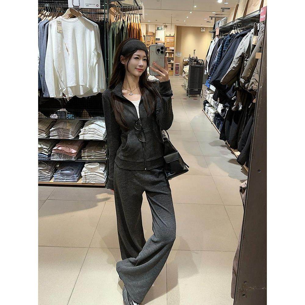 胖MM大码休闲慵懒运动套装女2026秋季新款韩系条纹立领卫衣一整套,女装/女士精品,时尚套装,淘宝优惠券,粉丝福利购,淘宝优惠卷