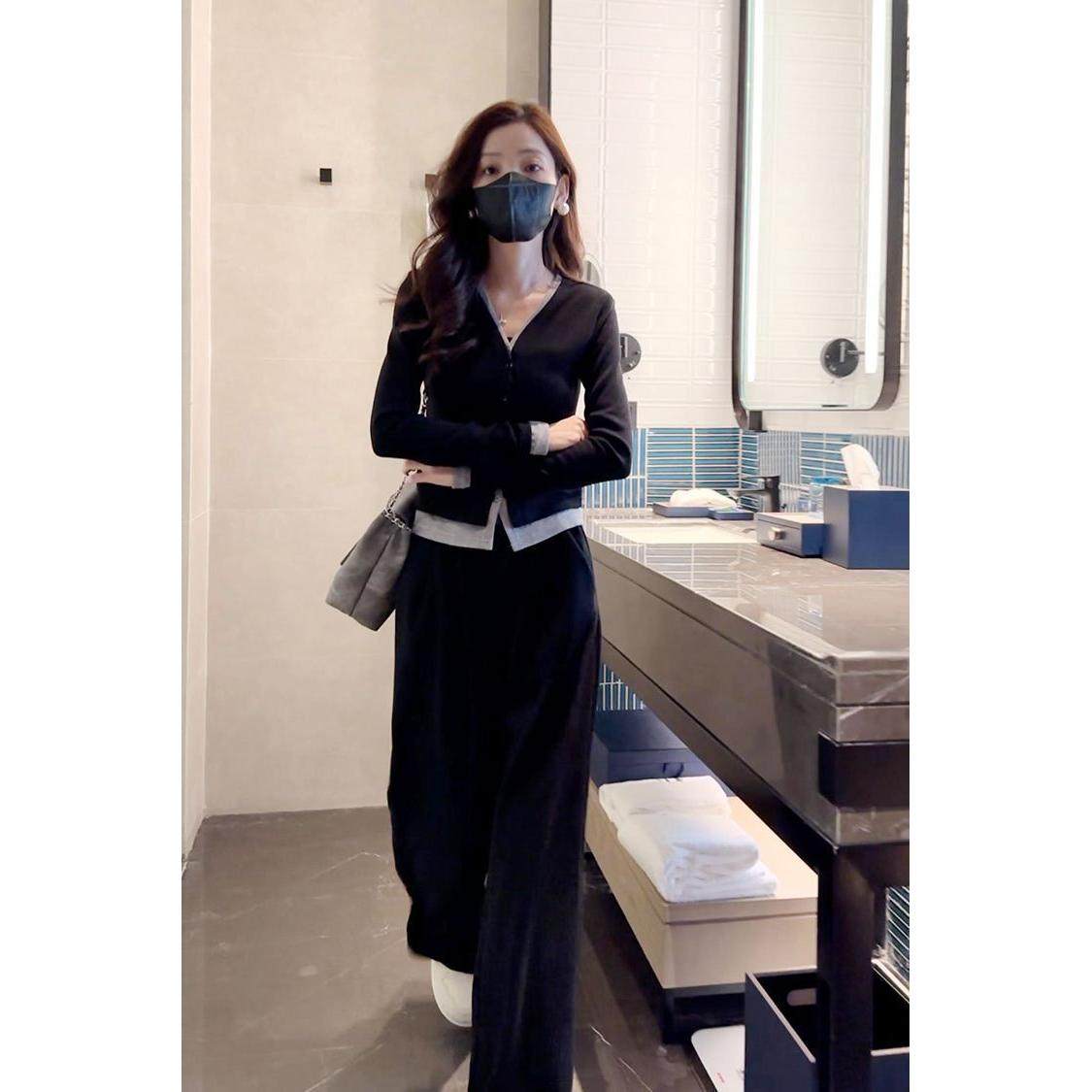 时尚假两件休闲套装女春秋季新款显瘦大码阔腿裤两件套胖mm240斤,女装/女士精品,时尚套装,淘宝优惠券,粉丝福利购,淘宝优惠卷