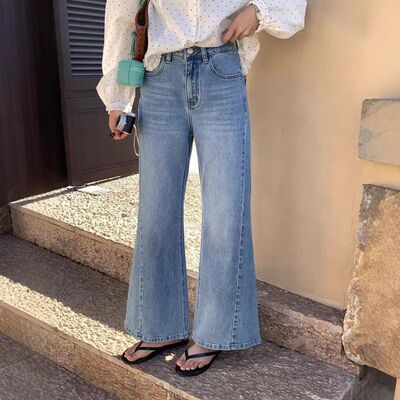 SUSAN 微喇叭超弹收腰牛仔裤女休闲百搭修身显瘦微喇裤新款TN001