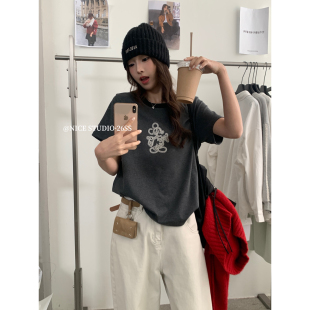 奶思家NICE 短袖 STUDIO 刺绣卡通短款 T恤女C005 26年早春新款