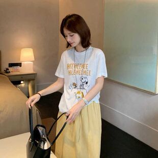苏珊SUSAN 2026夏季新款宽松短袖T恤休闲百搭上衣配项链SI688